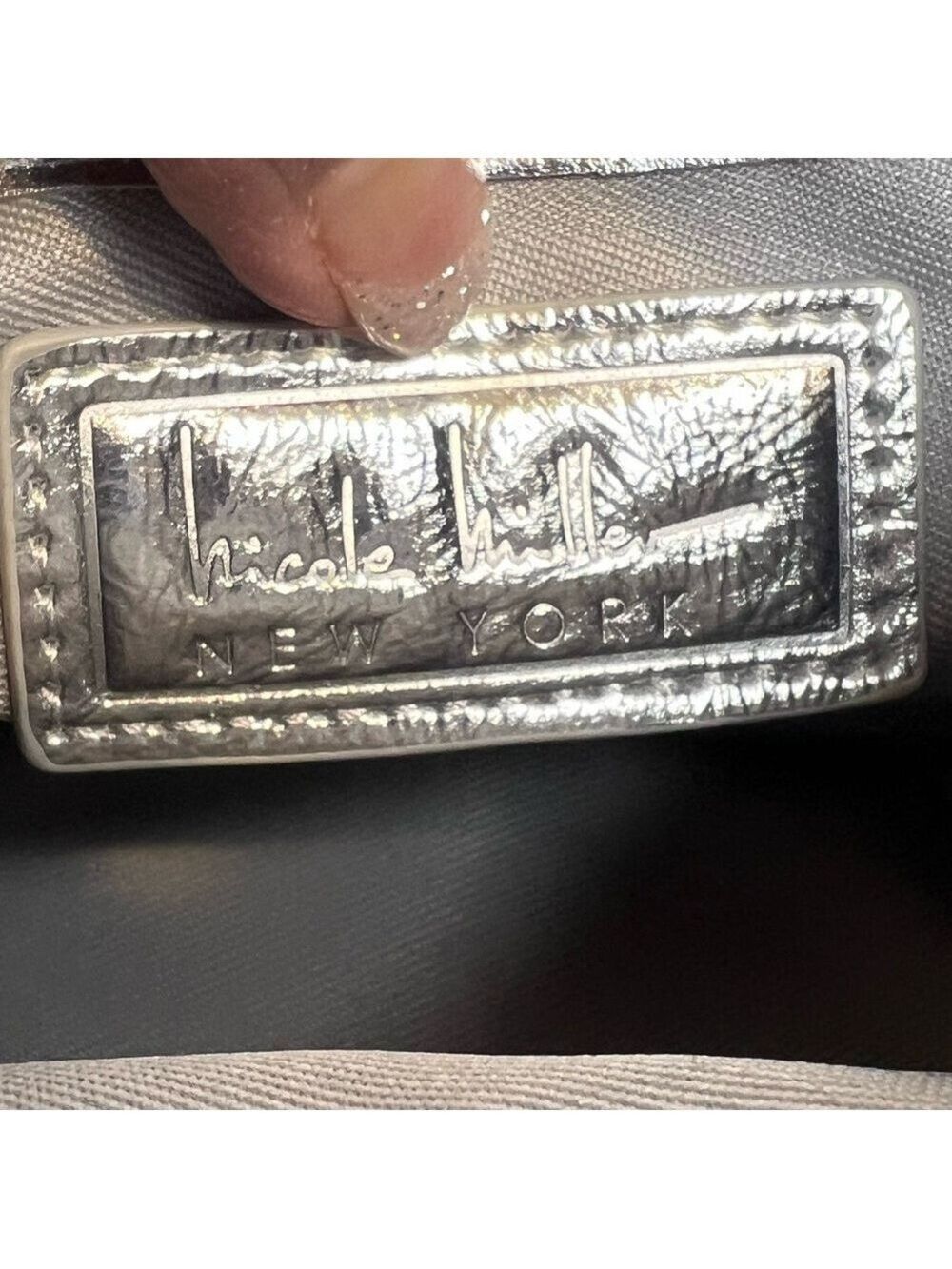 NICOLE MILLER SILVER SEQUIN MINI BAG NEW - Picture 8 of 8